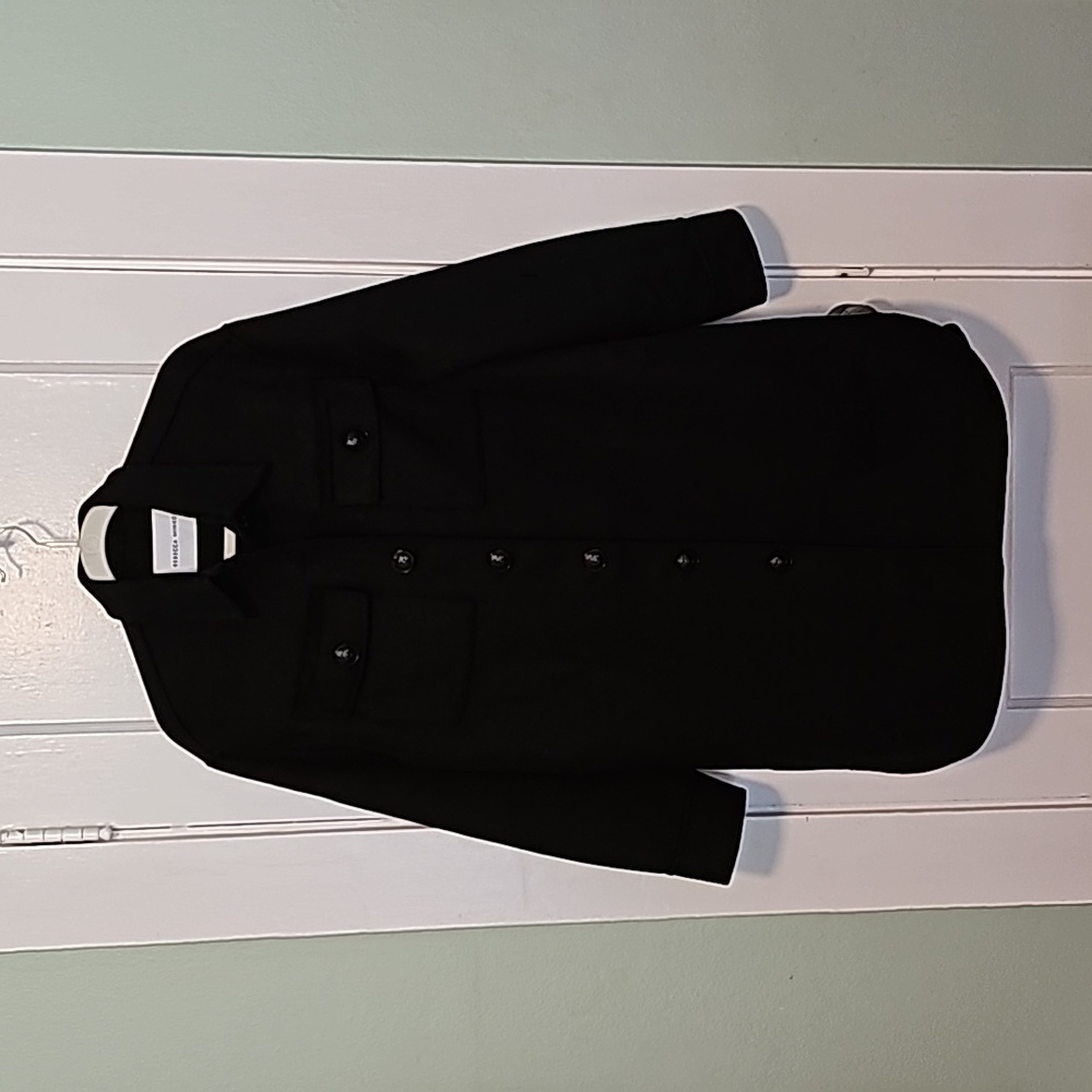NWT Rebecca Minkoff black wool-blend coat Size XS
